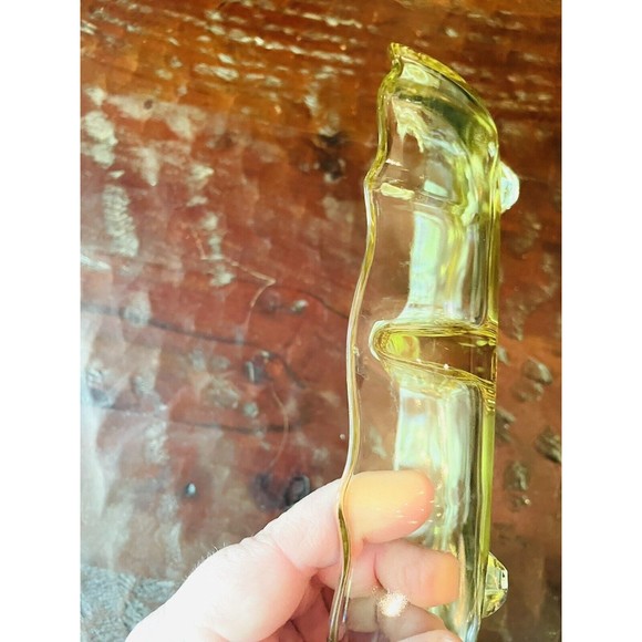 FOSTORIA BAROQUE #2496 TOPAZ 4 TOED 2 PART 7 7/8" RELISH DISH 1937-1942 - Picture 6 of 6